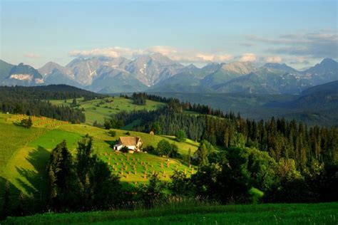 Poland Scenery Mountains Fields Houses Forests Grasslands Tatra