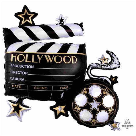 Hollywood Film Balloons Movie Reel And Clapboard 30 In Movie