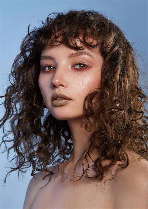 X Px K Free Download Women Curly Hair Portrait Face Makeup Brunette Model