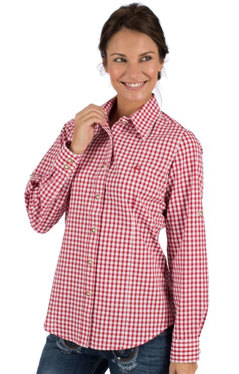 os trachten trachtenbluse checkered langarm stick rot bestellen