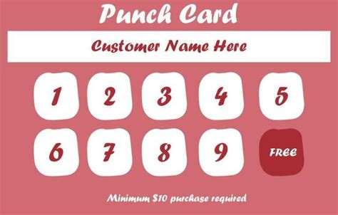 50 punch card templates for every business boost with business punch card template free
