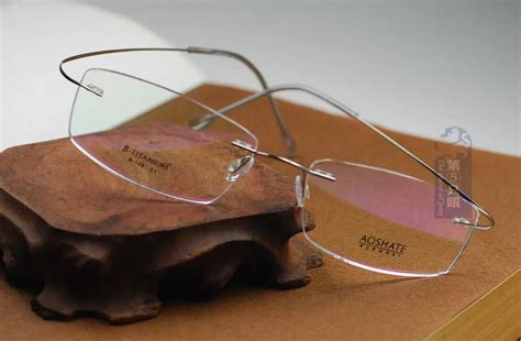 rimless eyeglasses titanium eyeglasses frame hingeless optical eyeglasses flexible temple b 148