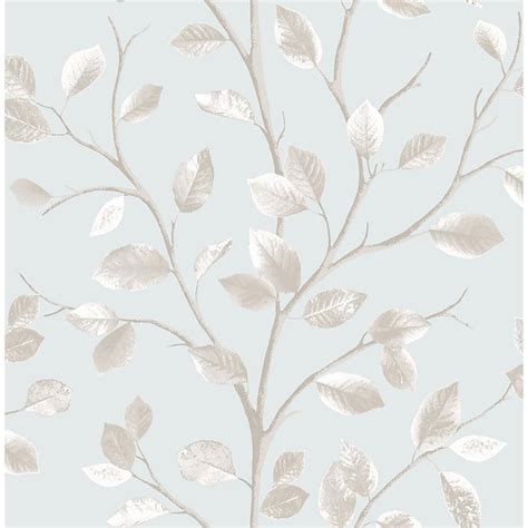 Fine Decor 564 Sq Ft Beech Teal Leaves Wallpaper Dark Grey