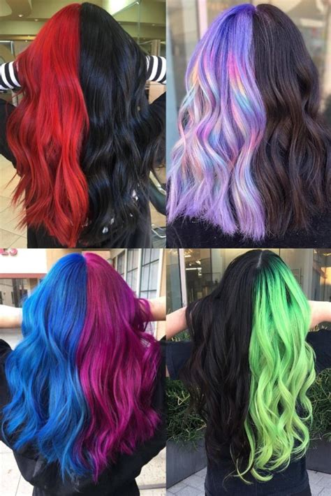 Brilliant Split Hair Color Ideas Thatll Make You Dye Your Hair Dyed Hair Hair Styles