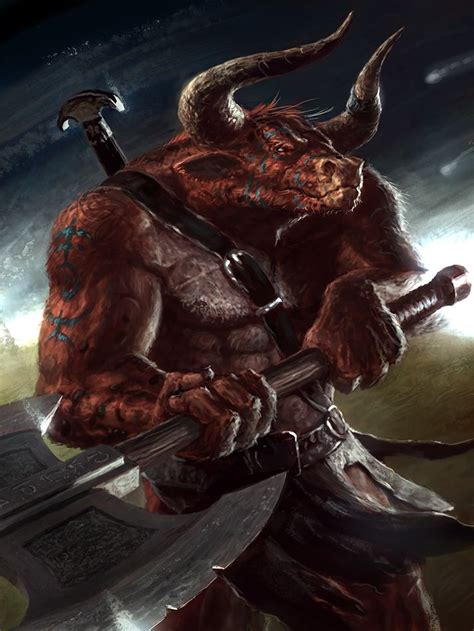 Minotaur Fantasy Beasts Fantasy Monster Fantasy Artwork