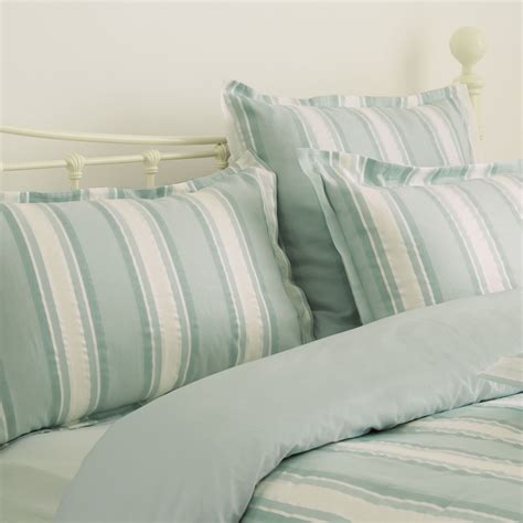 Forbury Stripe Jacquard Duck Egg Blue Mix Duvet Cover Mint Green