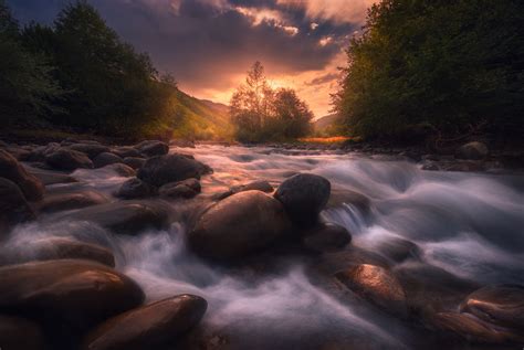 Wallpaper Sunlight Water River Stones Nature 1943x1300