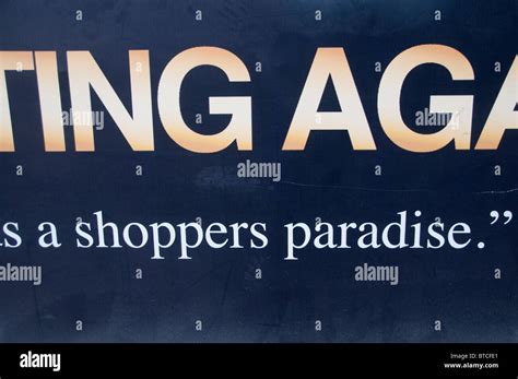 Lebanon, Beirut . The urban dream. Hoarding saying 'Shoppers paradise