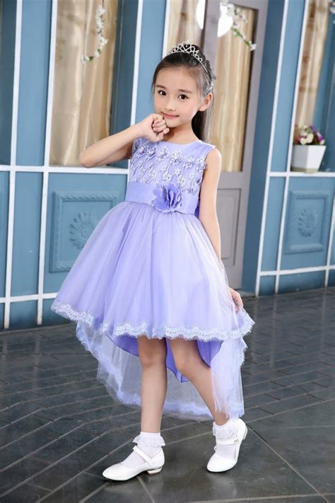 Violetwhite Flower Girl Dresses For Weddings Elegant Trailing Gown