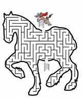 Horse Maze Kids Mazes Printable Pages Printactivities Crafts Coloring Labyrinthe Cheval Printables Puzzle Horses Imprimer Shaped Find Dot Help Party sketch template