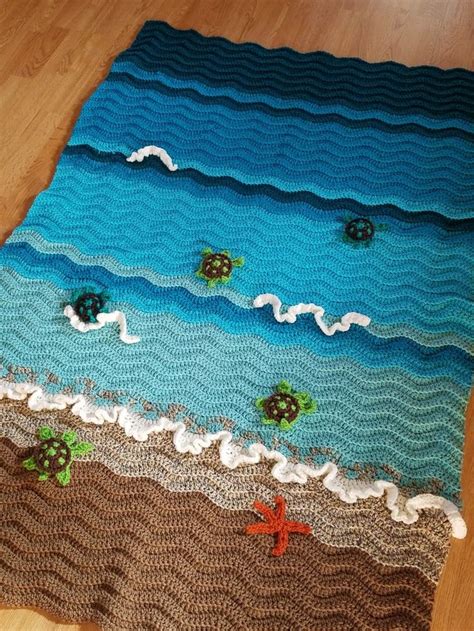 My Interpretation Of The Sea Turtle Blanket Crochet Baby Hat