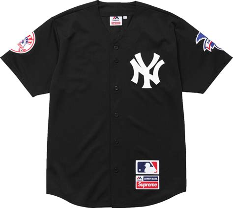 Supreme New York Yankees Black Jersey Ss15 Inc Style
