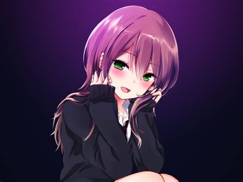 Purple Hair Cute Girl 2017 Anime Poster 4k Ultra Hd