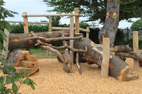 Log Natural Climbing Playground Natural Playground Backyard For Kids