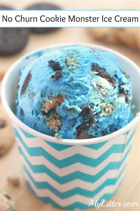 No Churn Cookie Monster Ice Cream Recipe Mylitter One
