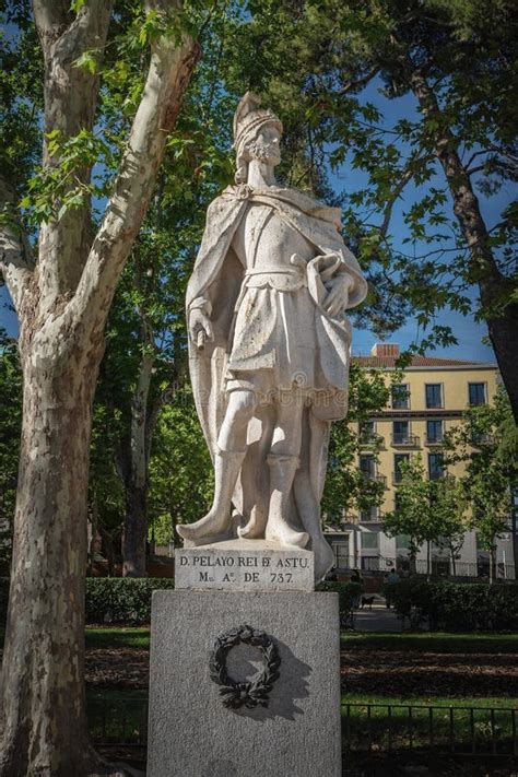 Statue Of King Pelagius Of Asturias Don Pelayo At Plaza De Oriente
