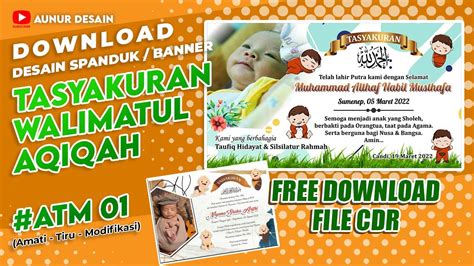 Download Banner Spanduk Tasyakuran Walimatul Aqiqah Cdr Aunur Desain