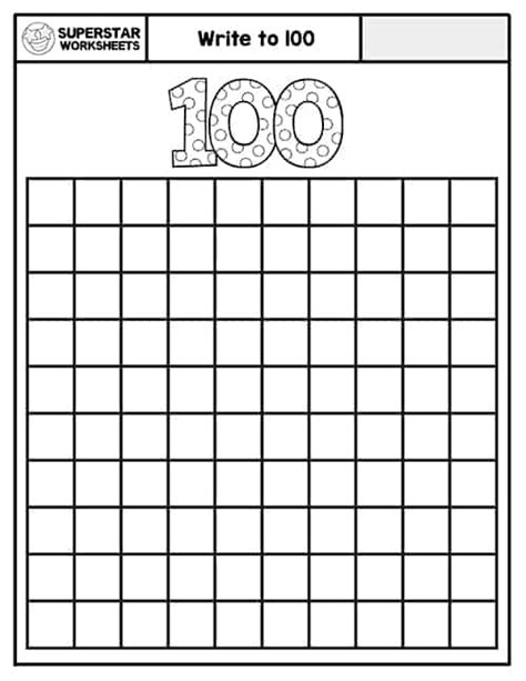 Blank 100s Chart Printable