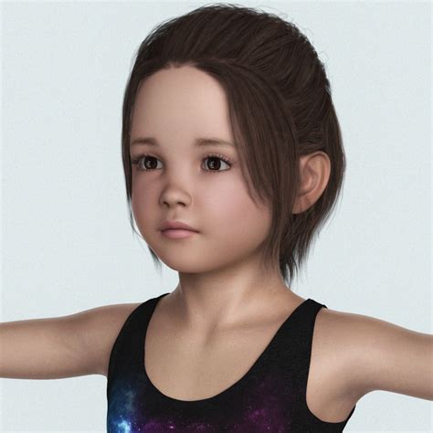 Cute Child Girl 3d Character By 3darcmall 3docean