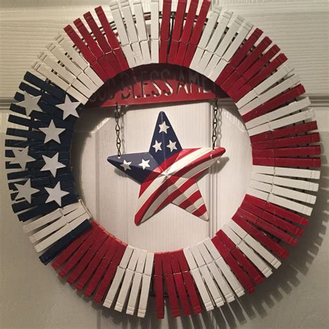 How To Make A Patriotic Fourth Of July Clothespin Wreath 12 Days Of 80e