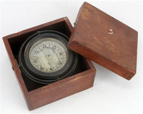 Binnacle Marine Wood Box Gimbaled Compass Kearney Lot 1365