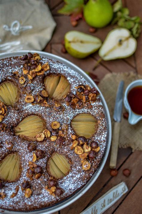 Chocolate And Pear Cake With Caramelized Hazelnuts Gluten Free