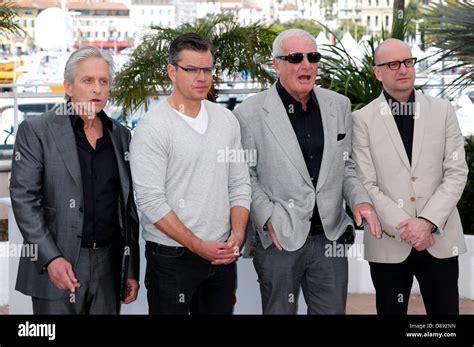 michael douglas matt damon jerry weintraub and steven soderbergh during the behind the