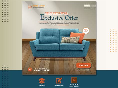 Exclusive Furniture Ad Furniture Store Instagram Post Template By