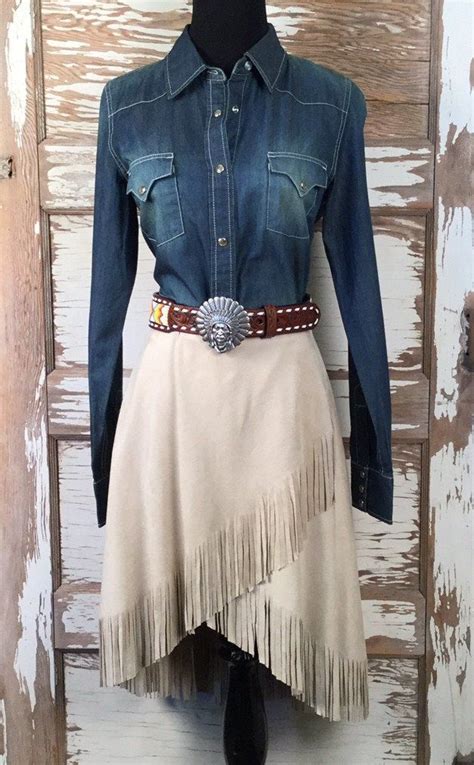 Annie Fringed Faux Suede Wrap Skirt By Cowgirl Justice Western Style Outfits Western Wear For