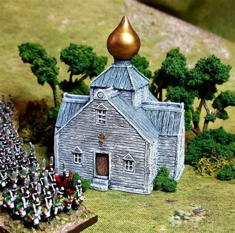 10mm Wargaming Russian Timber Church From Battlescale Wargame Buildings