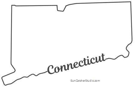 Connecticut - Map Outline, Printable State, Shape, Stencil, Pattern | Map outline, State outline ...