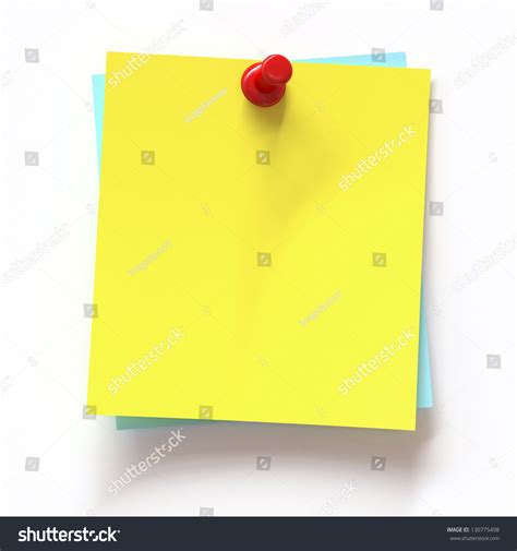 Yellow Note Pin On White Background Stock Illustration 130775498