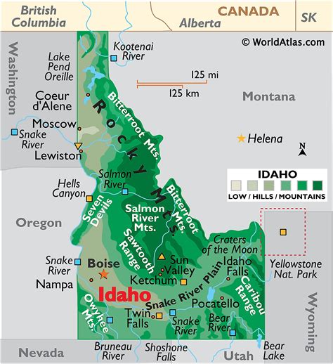 Idaho Mountain Ranges Map World Map