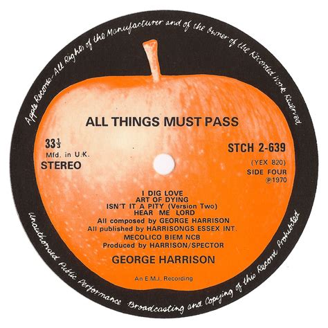 George Harrison All Things Must Pass 4 Lp Labels Apple R Flickr