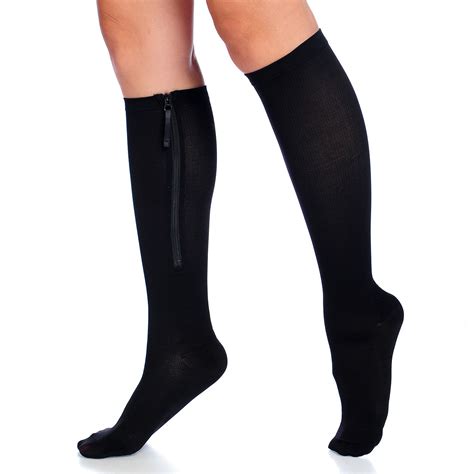 Genuine Zip Sox As Seen On Tv Compression Socks With Zipper Black For