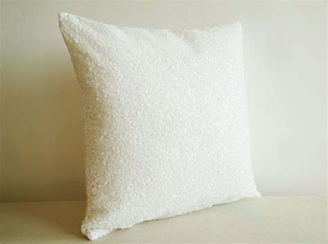 White Sequin Pillow Cover Holiday Decor Throw Pillow Etsy Australia