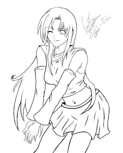 Anime Girl Drawing Line Art By Kusanagi91 On Deviantart