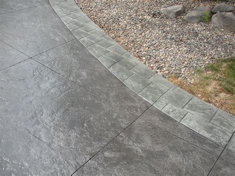 Charcoal Grey Stamped Concrete The Burgundy Band Seen Here Contains