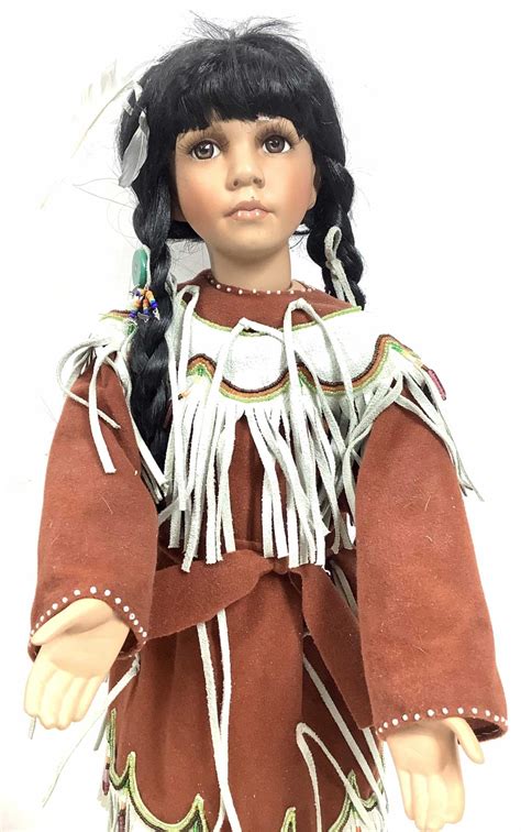 lot porcelain native american dolls