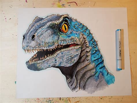 I Ve Been Drawing Raptors Since The Original Here S Blue R JurassicPark