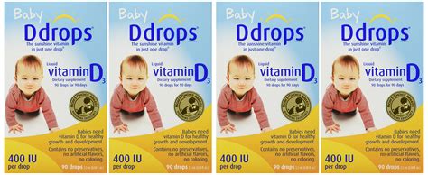 Ddrops Baby 400 Iu 90 Drops 008 Fluid Ounce 4 Pack Unflavored 008