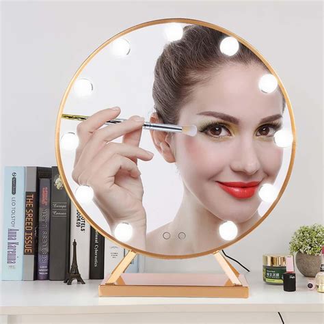 mgaxyff hd cosmetic mirror with 11 led bulbs golden makeup mirror 100 240v us plug led cosmetic