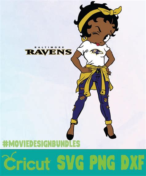 Graphic design elements (ai, eps, svg, psd,png ). BETTY BOOP BALTIMORE RAVENS NFL LOGO SVG, PNG, DXF - Movie ...