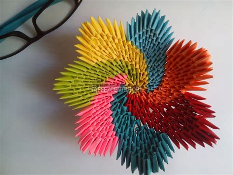 3d Origami Rainbow Spiral Bowl In Every Color And Size Origami 3d