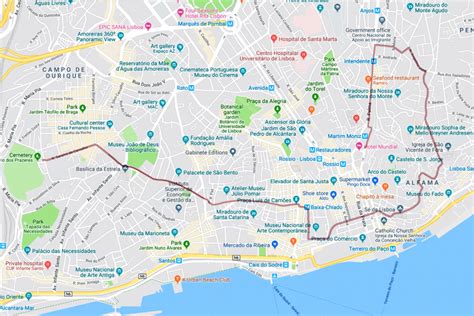 Tram Map Of Lisbon