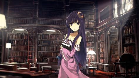 Touhou Library Purple Hair Patchouli Knowledge Wallpaper Anime Wallpaper Better