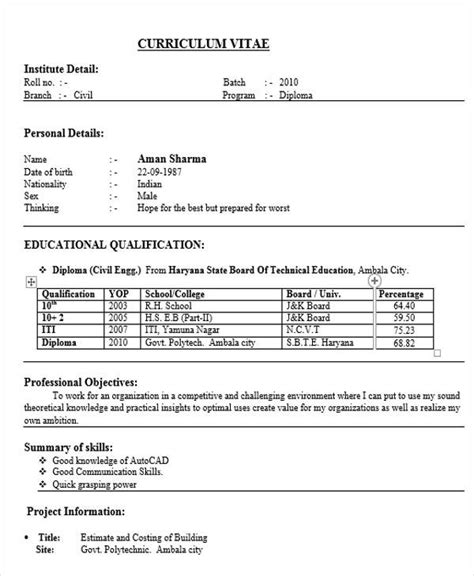 Just fill your basic details and your resume is ready you can take print out and use it anywhere. Iti Resume Format Doc Download - BEST RESUME EXAMPLES