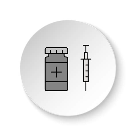 Round Button For Web Icon Diseases Syringe Medicine Button Banner Round Badge Interface For
