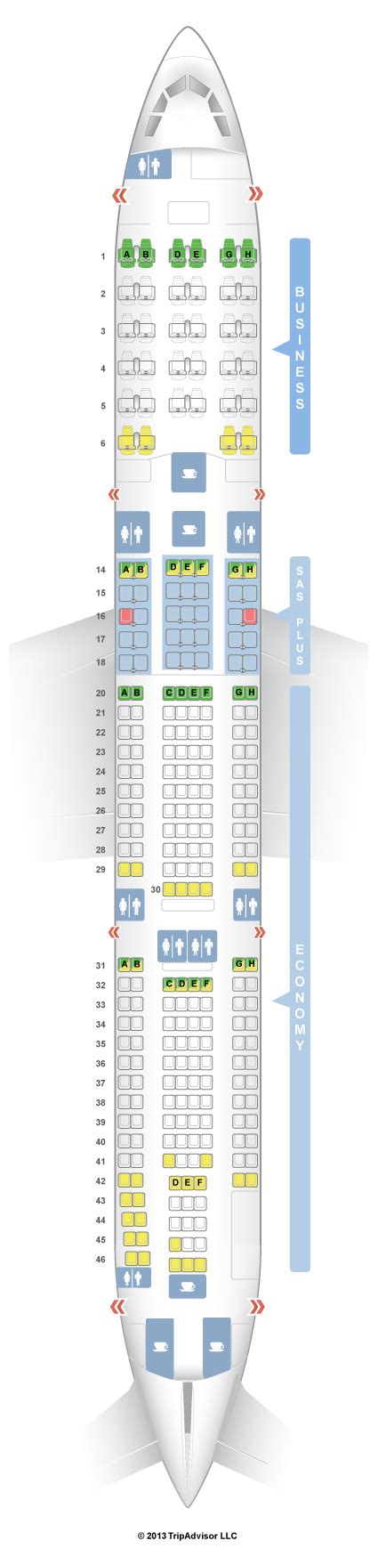 Seatguru Seat Map South African Airways Airbus A330 300 333 Seatguru