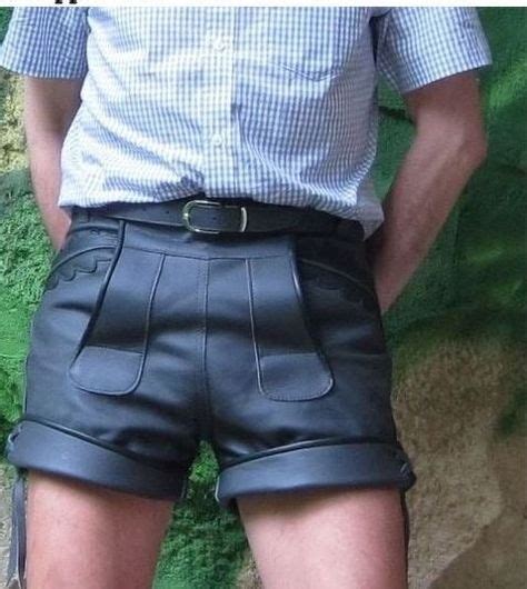 leather shorts ledershorts kurze lederhose traditional fashion club wear trachten